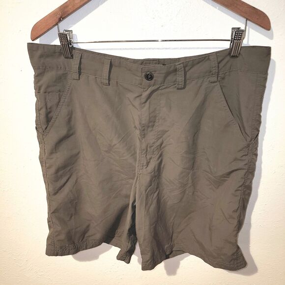 SCOTTeVEST TEC Sz36 Dark Khaki Cargo Hiking Outdoor Multi Pockets Stretch Shorts - Picture 1 of 9